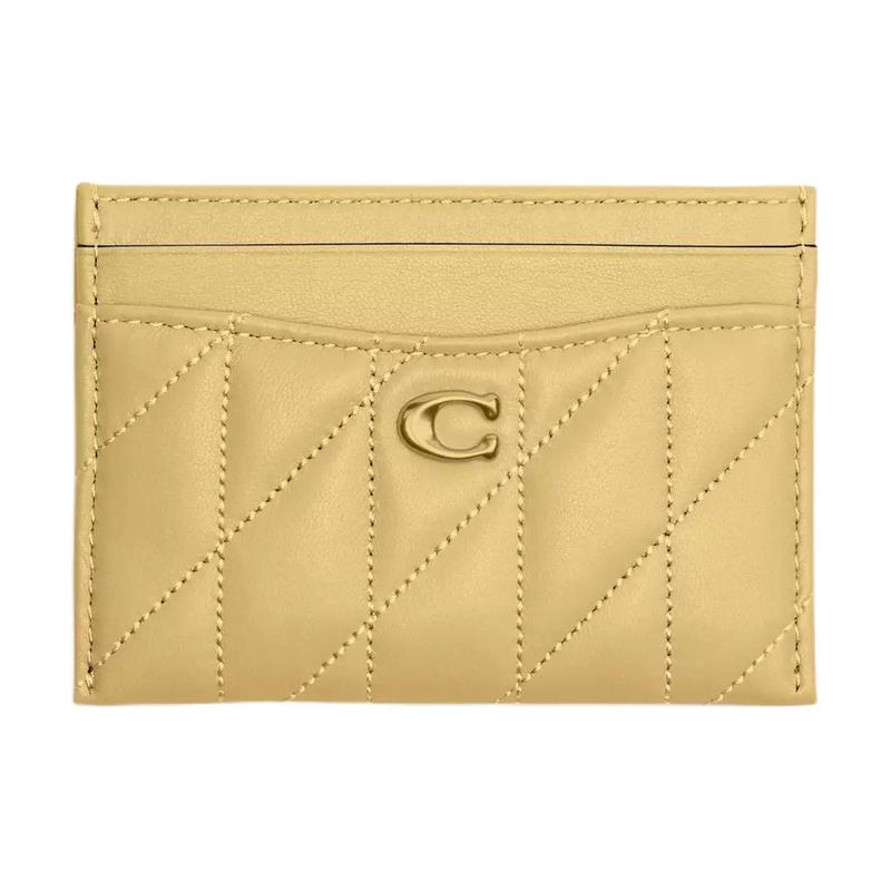 COACH Essential Metal Letter Finish Quilted Design Nappa Leather Card Holder Women s Vanilla vanilla золотой