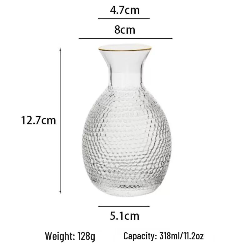 HA Japoński Młotkowany Szklany Zestaw do Sake