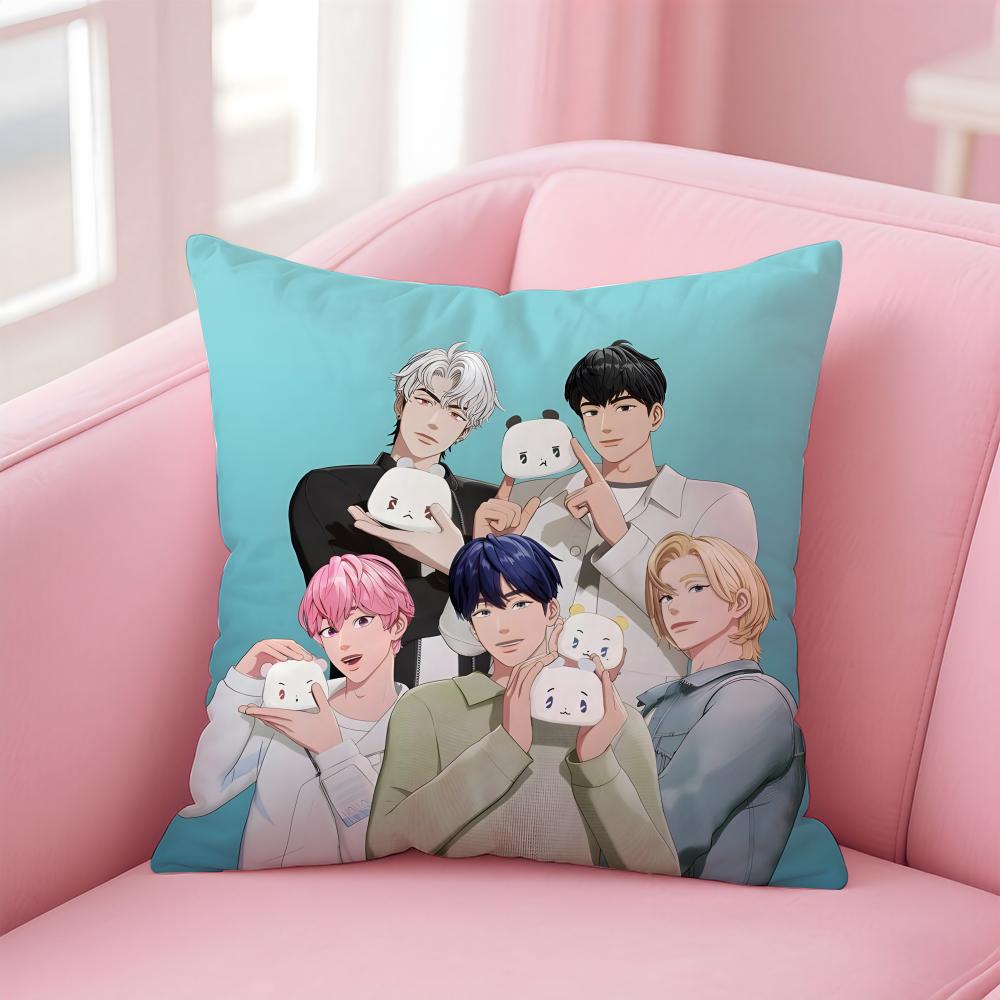 Talented Virtual Korean Kpop Boy Group PPLAVE Cushion Cover Pillow Case Soft Skin Friendly Fabric Concealed Zipper