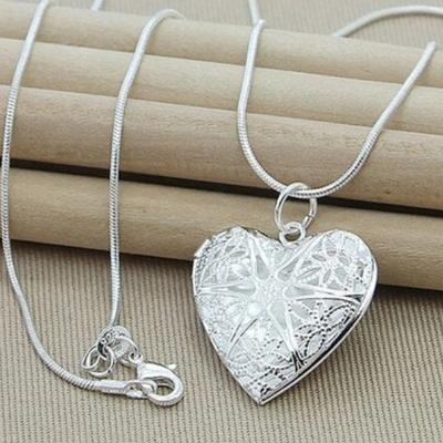 Copper Po Frame Pendant Necklace  Snake Chain For Woman Charm Wedding Fashion Jewelry