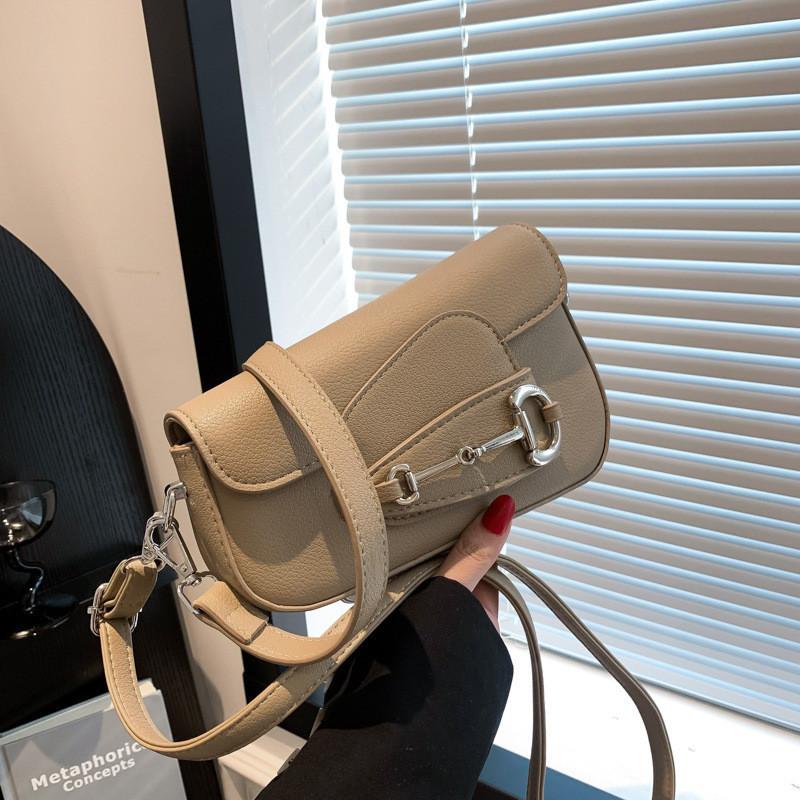 Винтажная конная сумка-седло Женская 2023 Осень Новая Ретро сумка подмышку LightKhaki