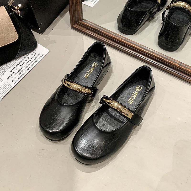 Niche Literary and Artistic Style Casual Flat Mary Jane Shoes Women's 2025 Spring and Autumn European Station Round Head Retro Temperament Single