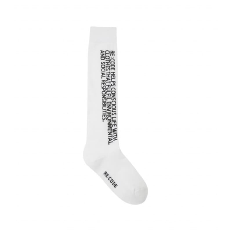 RE;CODE Slogan Logo Socks_RYAAM23814WHX