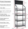 4-Tier Standing Shelf Units Kitchen Bakers Rack Organizer Holders with Wheels Snack Display Rack Household Metal Storage Rack