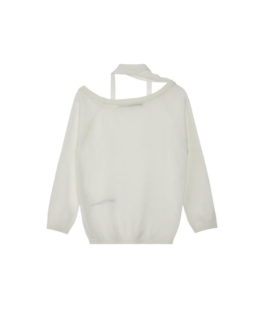 REST&RECREATION One-Shoulder Knit Top - Ivory