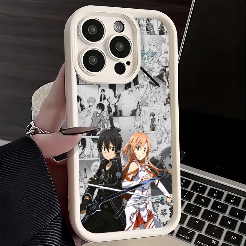 Sword Art Online Anime Phone Case for iPhone 16 17 Air 16E 15 Pro Max 14 Plus 13 12 Mini Capa Soft Shell Silicone Funda