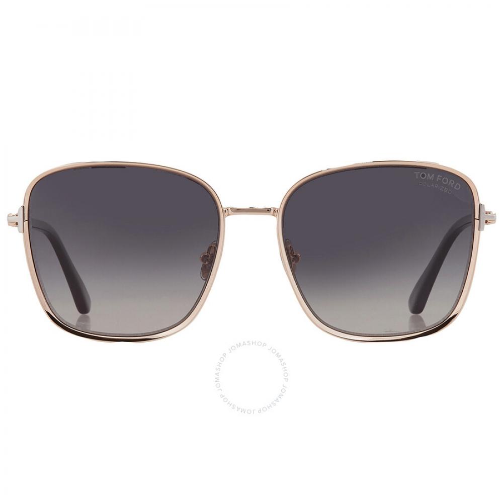 

Tom Ford Fern Polarized Smoke Square Ladies Sunglasses FT1029 28D 57