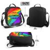 Regenbogenfarbene Lippe Isolierte Lunchbox Auslaufsicher Tragbare Lunchtaschen Langlebige Wiederverwendbare Kühltasche für Picknick Reisen Büro