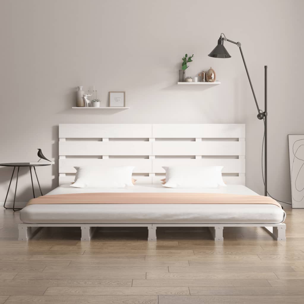 Vidaxl Bed Frame Without Mattress, White, 160X200 Cm, Solid Pine Wood