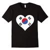Novel Korea Flag Heart Printed T-Shirt 100% Cotton O-Neck Short Sleeve Summer Casual Mens T-shirt Streetwear - Men's Summer C...