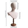 Mannequin Bust with Wooden Base Elegant Hairpiece Display Stand Lightweight