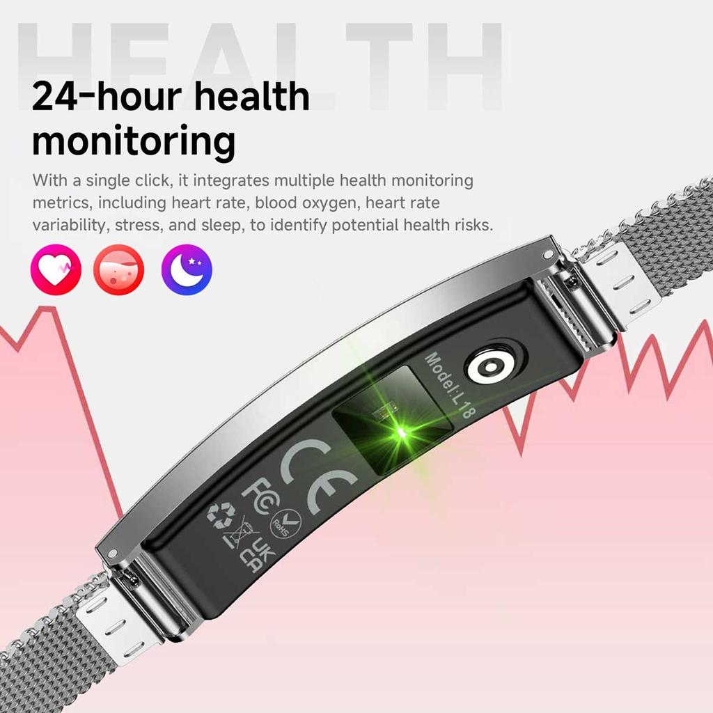 Smart Bracelet for Women Heart Rate Blood Oxygen Monitor Sport Fitness Tracker Step Counting Waterproof Fashion Smart Wristband