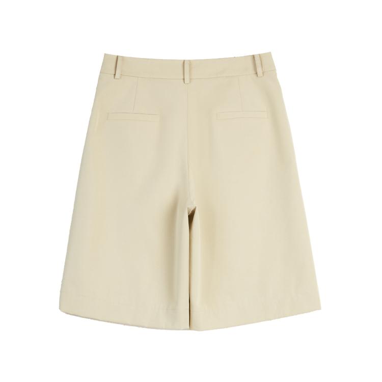 ELLE French Design Casual Minimalist Fashionable Loose Solid Color Straight Leg Five-Point Shorts Women shorts EK51899