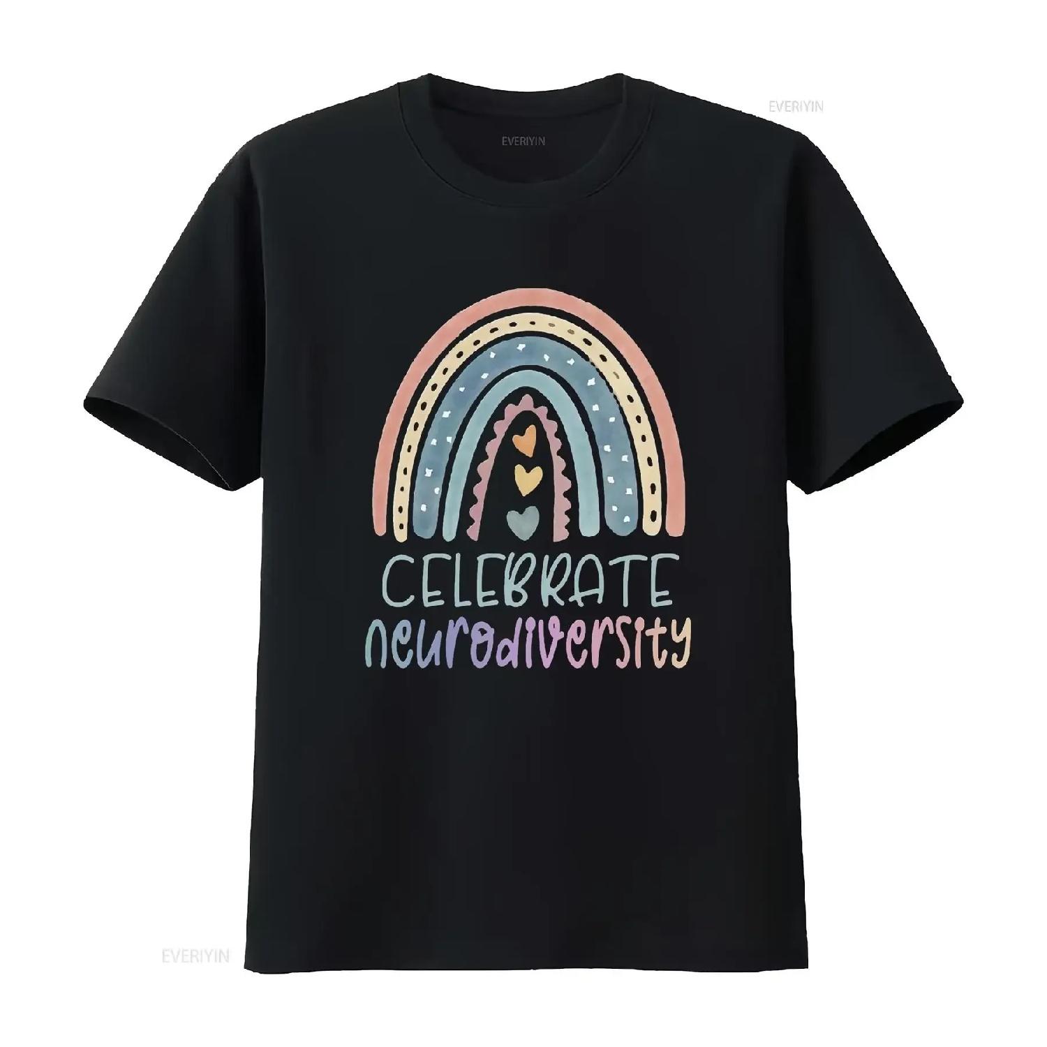 

Мужская футболка CELEBRATE NEURODIVERSITY Психическое здоровье Осознание аутизма Черная X Large винтажная Стиранная Дышащая Слегка повседневная S чёрный