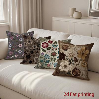 2D Floral Patterned Pillow Covers For Cozy Decor Pattern Cushion Cover Suitable For Sofa Bedroom Car Pillow Cover
