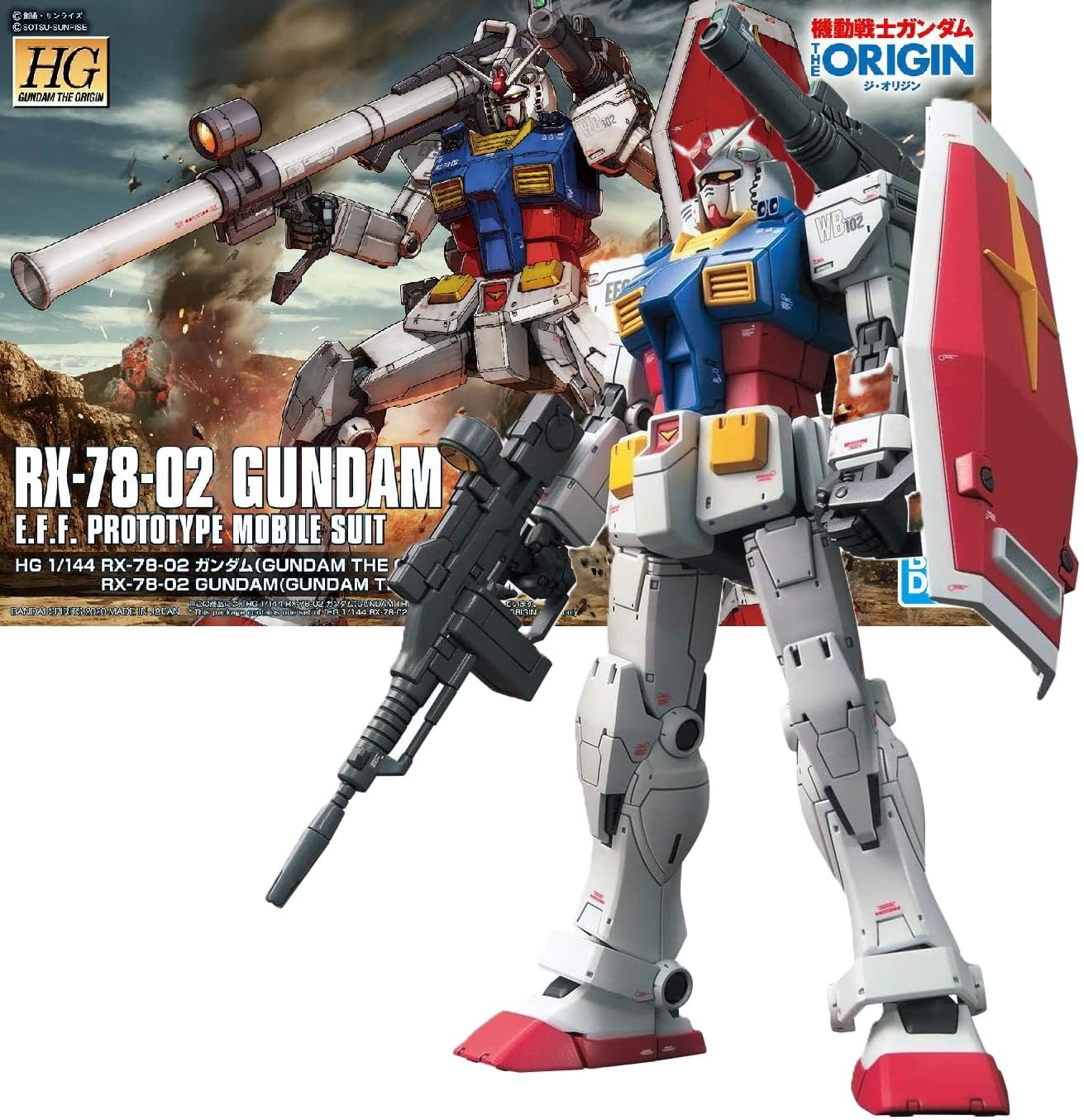 

[HG] RX-78-02 Gundam THE ORIGIN 1/144 Scale Pre-Colored Plastic Model Kit