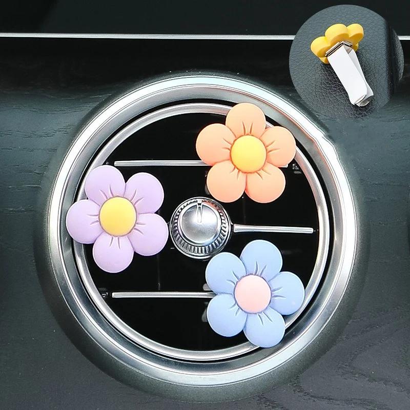 6-Piece/Set Flower Car Exhaust Clip Daisy Air Conditioner Clip Fragrance Free Car Interior Girl Gift