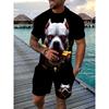 Two Piece Men's Digital Graphic Print Summer Fashion Suit