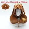 Cartoon Memory Foam U Shape Pillow With Hood For Adults