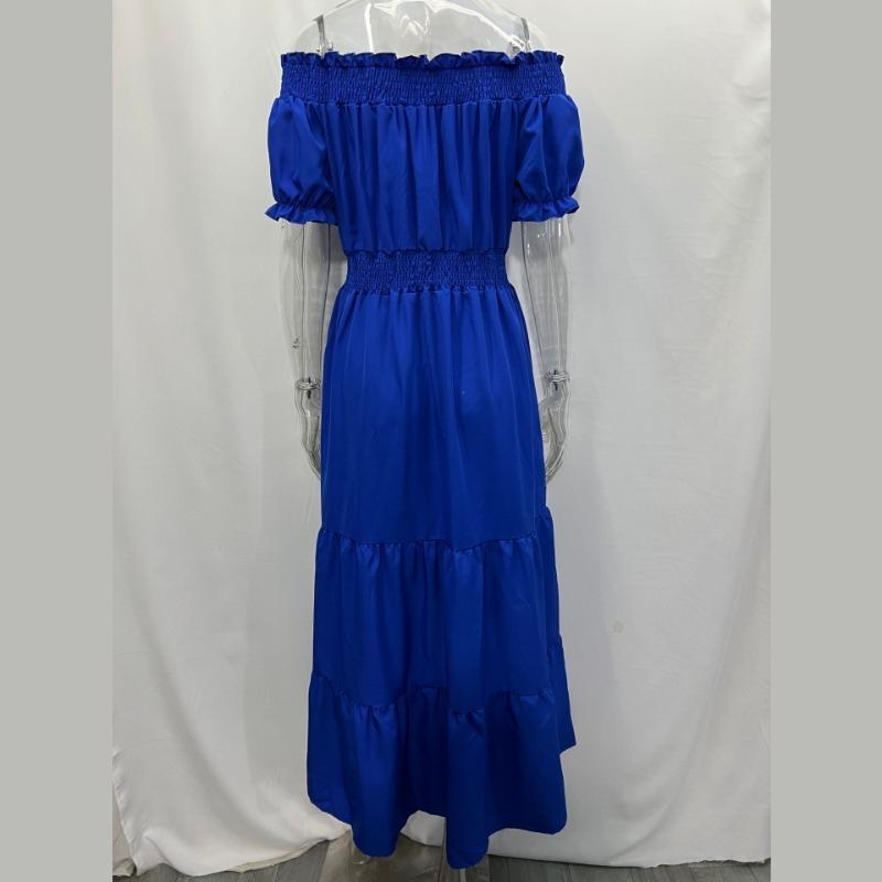 GMXIA Women's Dresses One Shoulder Spring Short Sleeve Long Dresses