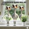 Stereoscopic Animal Wall Art Cute Ostrich Static Window Clings, 3D Break Through Decals, No Easy to Apply Graphics Glue PVC Stickers for Kids Bedroom