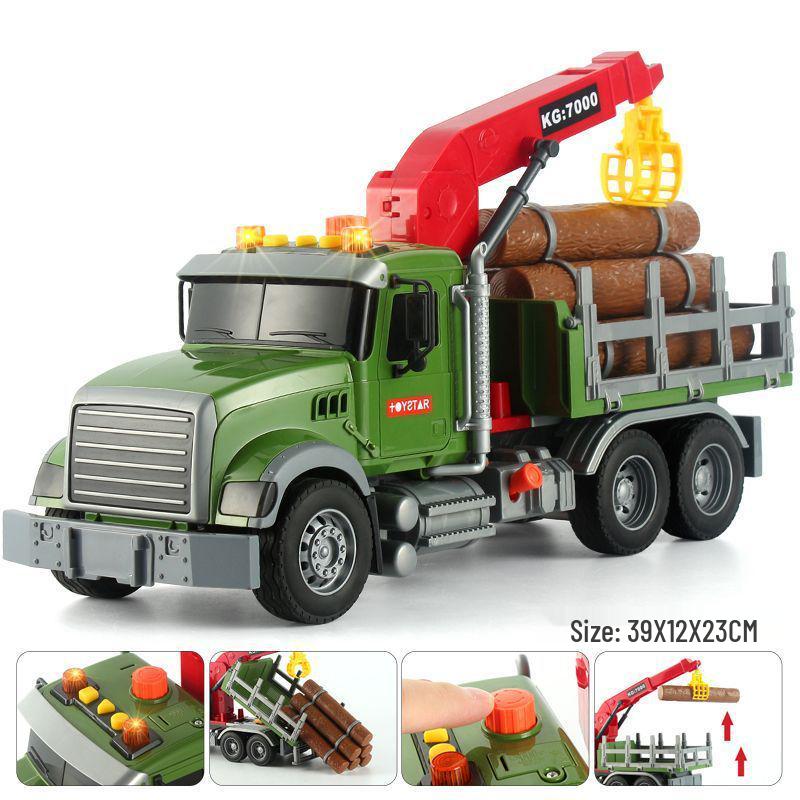 Large Kids' Toy Car: Engineering Vehicle with Water-Spraying Fire Truck, Sound & Light, Storytelling Feature