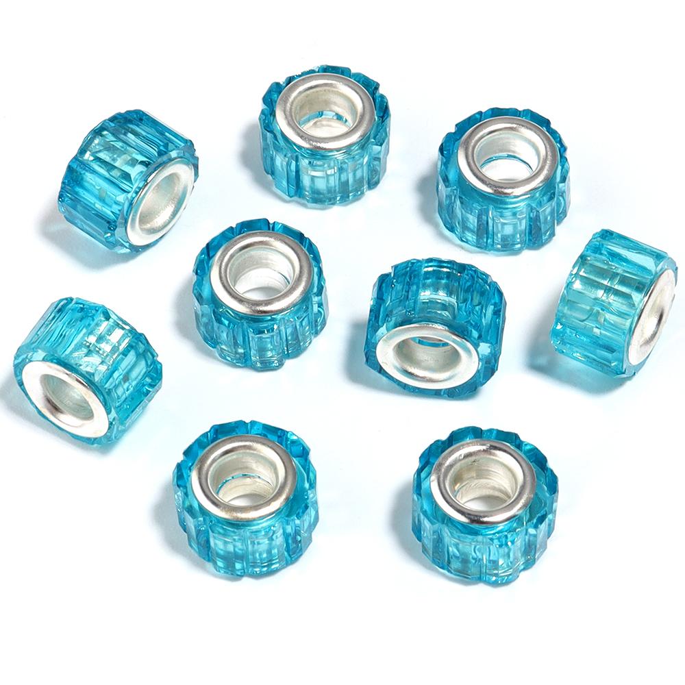 20pcs 11x8mm Resin Beads Candy Color Cylindrical Big Hole Loose Spacer Bead for Jewelry Making DIY Bracelet Necklace Accessories