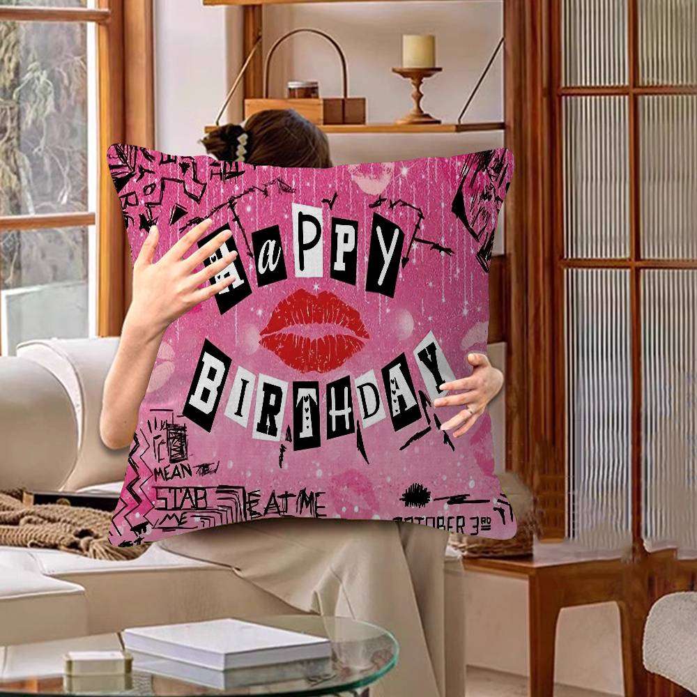 M-mean Girls Movie Office Cushion Pillowcase Car Cushion Cover45X45CM Lumbar Pillowcase Sofa Pillowcover