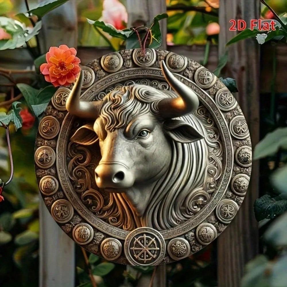 Vintage Retro 2D Round Tin Sign Elephant Wall Decor Metal Plaque for Bar Cafe
