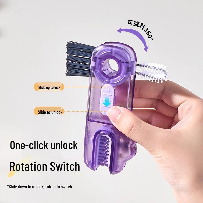 3-in-1 Multifunktionales Reinigungsbürsten-Set: Tassendeckel, Spalt, Strohhalm & Isolierbecherbürste