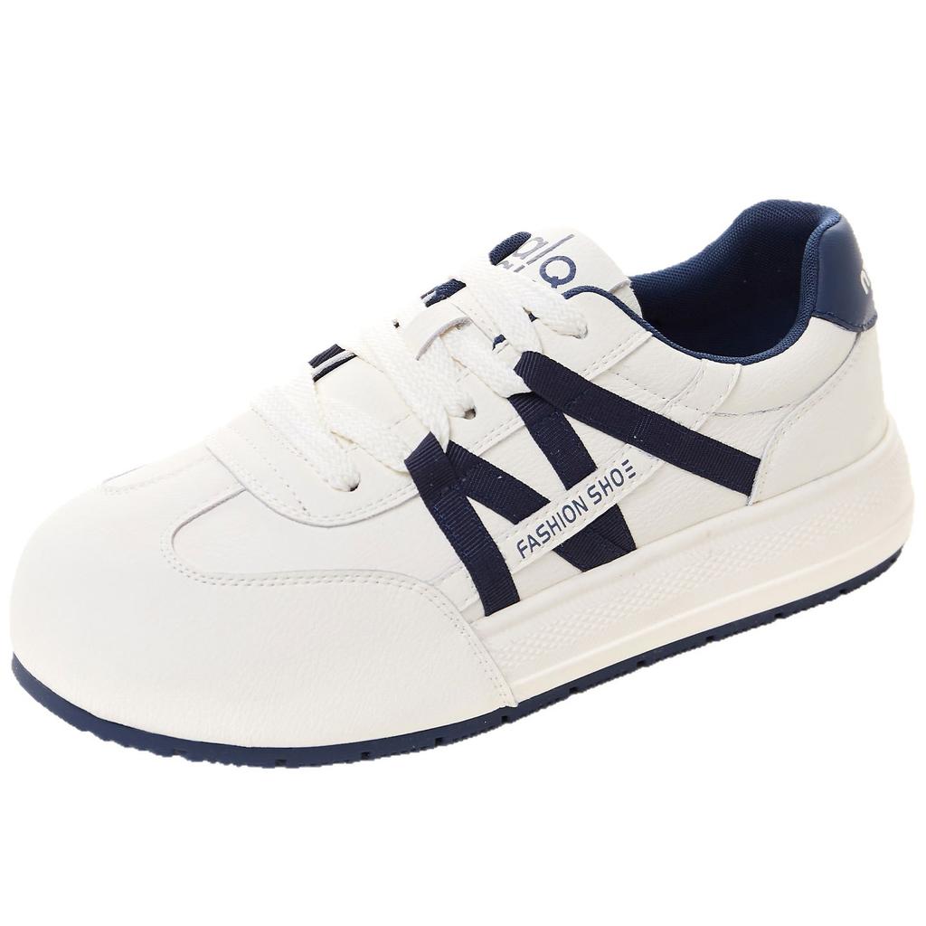 Leather thick-soled heightening women's autumn new light and not tired feet round head versatile sports and leisure shoes