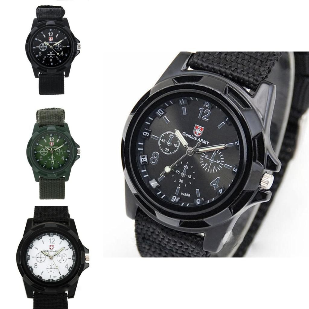 Men's Watch With Sport Military Analog Design And Durable Nylon Strap Ideal Gift