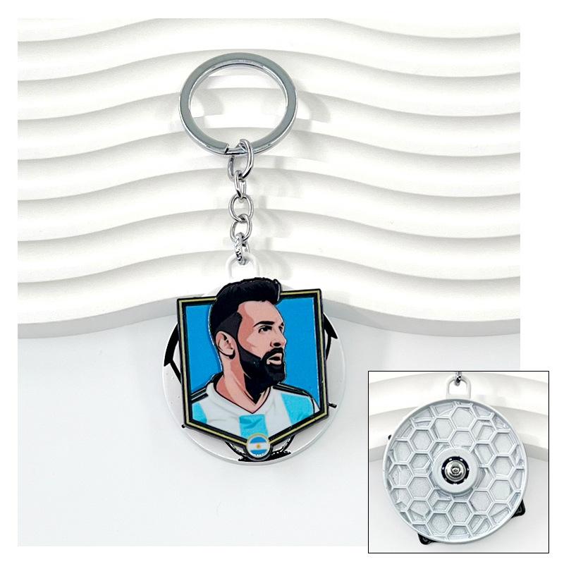Chelsea AC Milan Barcelona Messi Real Madrid Ronaldo Football Keychain Turning Fan Pendant Blind Box Gift
