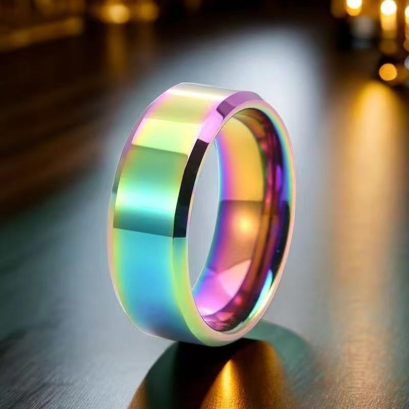 Men's Purple Titanium Steel Hip-Hop Ring - High-End, Unique, Stainless Steel Jewelry 
