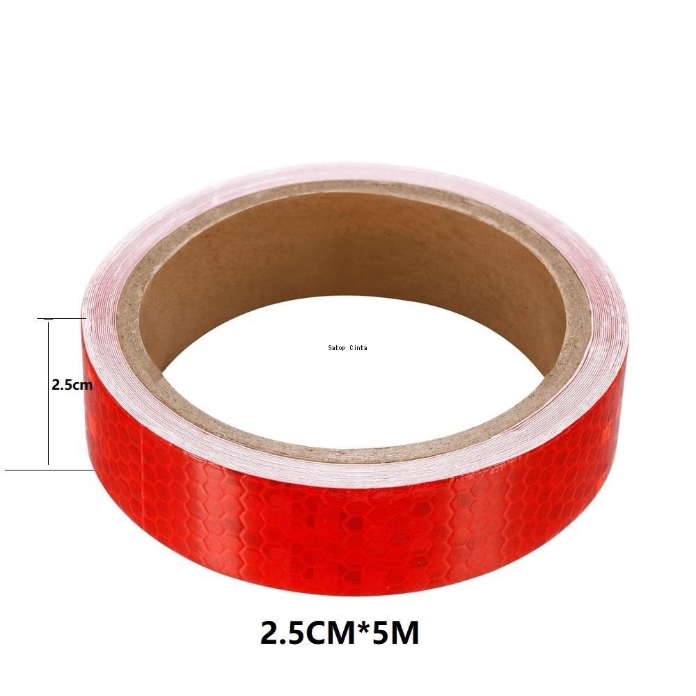2.5cm/5m/10cm/15cm/20cm*5M Red Shining Stars Reflective Sticker Waterproof Strong Adhesive Safety Warning Reflector Tape For Car