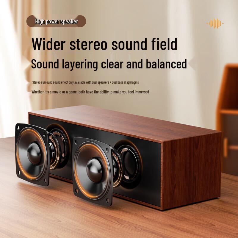 Lenovo D02 Retro Wooden Desktop Speaker CN plug (adapter included)