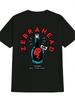 Graphic T-shirt with Zebrahead & Blue Bottle Red Print - Black Casual Round Neck Summer Tee