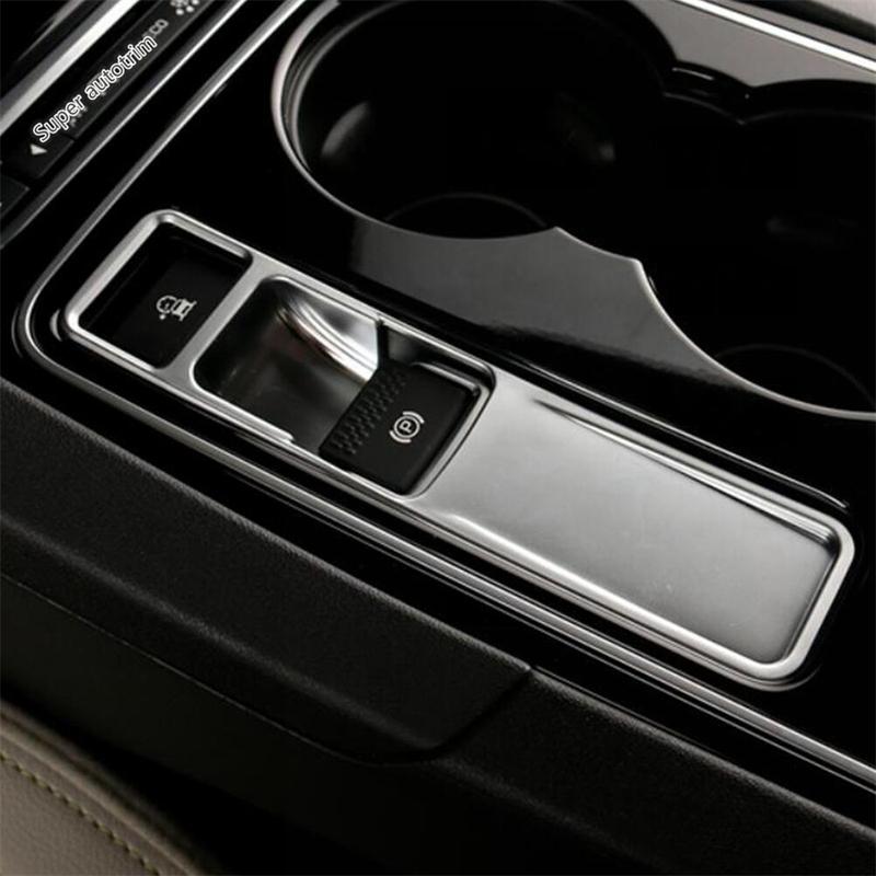 Car Electric Handbrake Parking P Stalls Button Decoration Cover Trim Fit For Jaguar XF 2016 - 2024 ABS Carbon Fiber Accessories