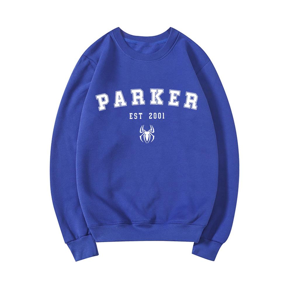 Parker Est 2001 Sweatshirt Tom Holland Pullover Sweatshirts Superhero Shirt Gift for Fans Women Graphic Hoodies Sweatshirts Tops