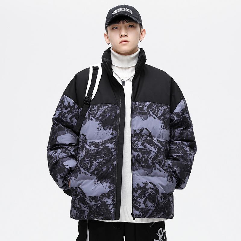 

Men s 2025 College Style Cotton Jacket - Thick, Loose, Warm, Trendy American Autumn/Winter Outerwear. XXL сірий колір