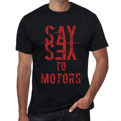 Vintage Tee-skjorte for menn Grafisk T-skjorte Si ja til Motors Deep Black