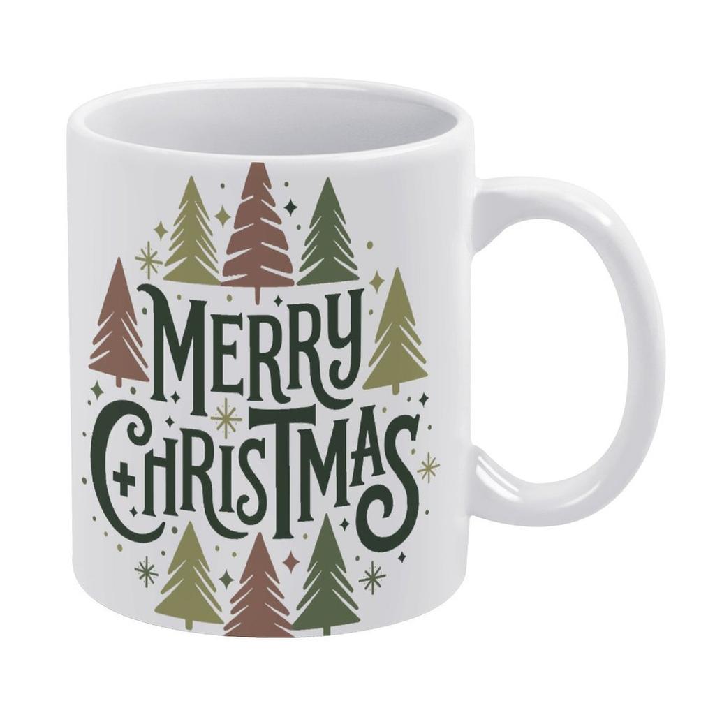 1pc 11oz Blank Ceramic Coffee Mug, Double-sided Printed Cup, Neat Glaze Surface, Long Lasting Durability, Everyday Coffee Tea Drinkware