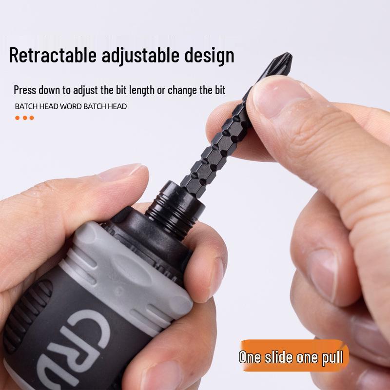 Stubby Dual-Head Phillips Ratchet Screwdriver Set - Alloy Steel Mini Tool