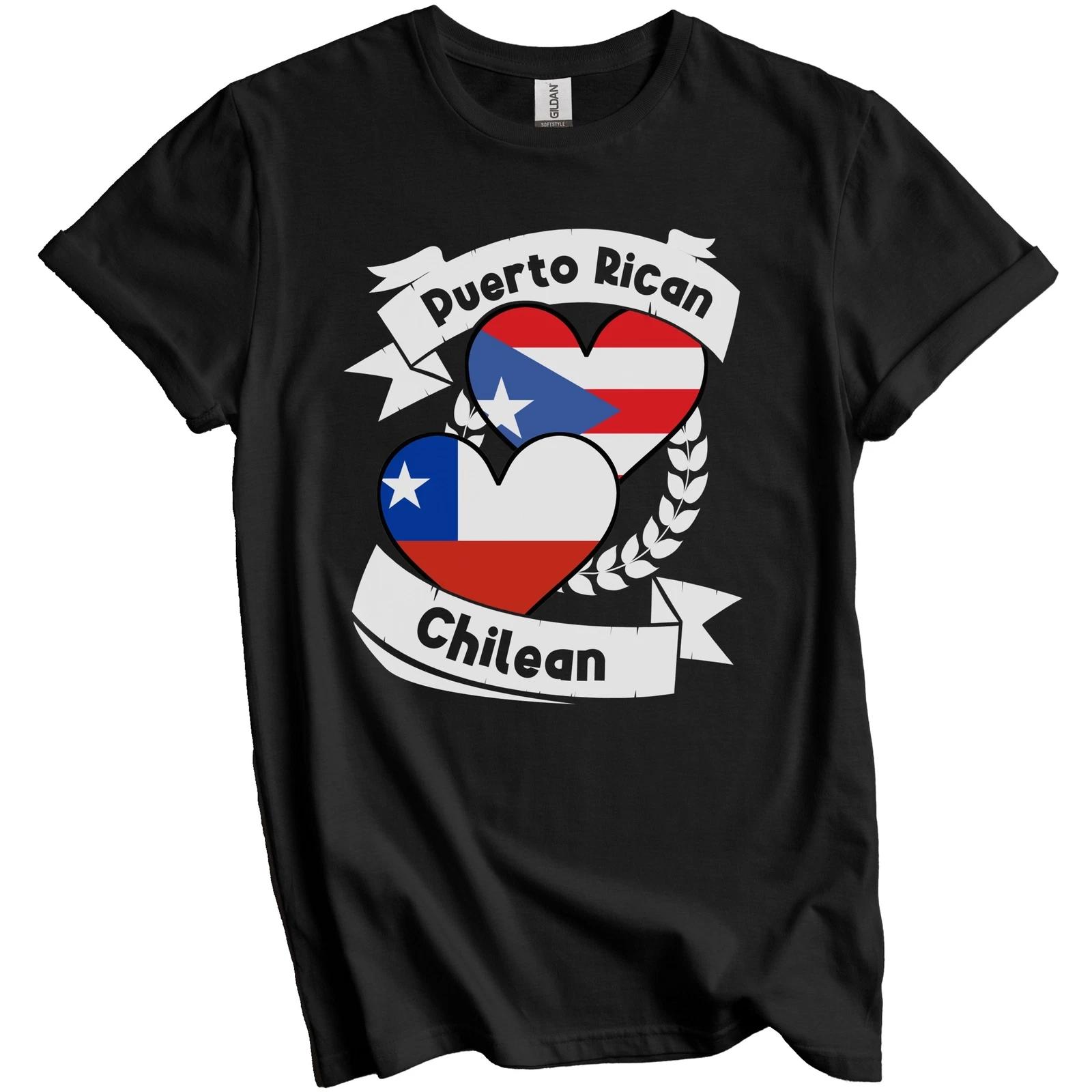 Puerto Rican Chilean Heart Flags Puerto Rico Chile T-Shirt 4XL