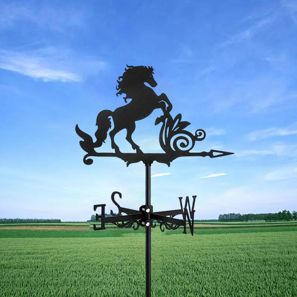 Decorative Iron Horse Weather Vane And Garden Animal Ornament Direction Indicator for Outdoor