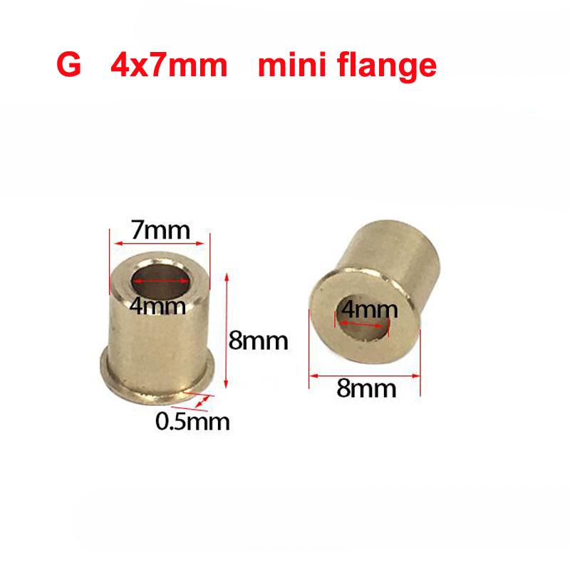 10PCS Mini Brass Bushing Shaft 2mm 3mm 4mm 5mm Rudder Flange Shafting Sleeve Bearing for RC Bait Boat DIY Model Accessories