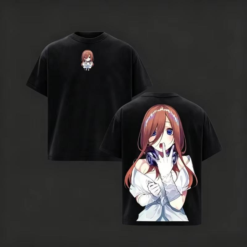 Nakano Miku The Quintessential Quintuplets Unisex Vintage Washed Casual Cotton Harajuku Style Comfortable Unisex And Unisex TShirt