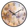10/12 Inch Fashion Creative Wall Clock Silent Nordic Artist Living Room Bedroom Wall Watch Oil Painting Style Home Decoration