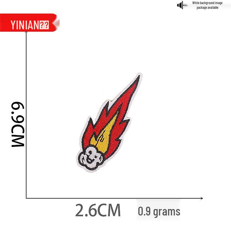 Yi Nian Astronaut Cartoon Embroidery Patch Set: Rocket, Planet, and Badge Decorations.