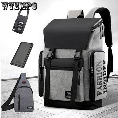 Zaino da uomo Trend Zaino da viaggio per il tempo libero di grande capacità Zaino per studenti delle scuole superiori maschili Borsa per computer da ufficio da uomo